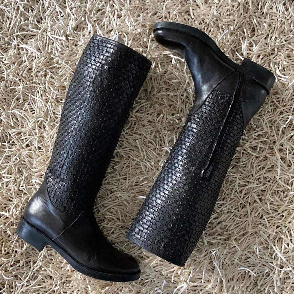 Genuine leather tall boots